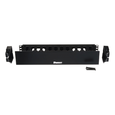 Organizador de Cables Horizontal PatchLink, Sencillo (Solo Frontal), Con Tapa Extendida, Para Rack de 19in, 2UR