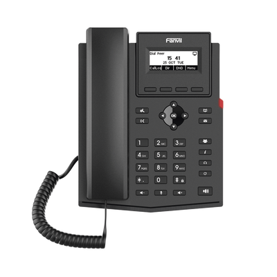 Teléfono IP WiFi empresarial para 2 líneas SIP con pantalla LCD, Códec Opus, conferencia de 6 vías.
