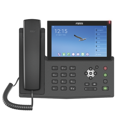 Teléfono IP Android Empresarial para 20 lineas SIP, pantalla táctil, Wi-Fi y Bluetooth, PoE, hasta 112 botones DSS, puertos Gigabit, soporta recepción de video.