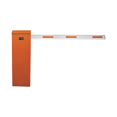 Barrera vehicular derecha / Soporta brazo de hasta 3 m / Apertura en 1.5 s /Final de carrera ajustable por programación / Movimiento fluido / Diseño elegante color naranja
