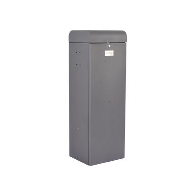 Barrera vehicular izquierda / Soporta brazo de hasta 3 m / Apertura en 1.5 s /Final de carrera ajustable por programación / Movimiento fluido / Diseño elegante color gris