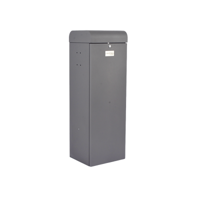 Barrera vehicular izquierda / Soporta brazo de hasta 5.5 m / Final de carrera ajustable por programación / Movimiento fluido / Diseño elegante color gris