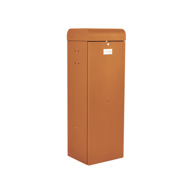 Barrera vehicular izquierda / Soporta brazo de hasta 5.5 m / Final de carrera ajustable por programación / Movimiento fluido / Diseño elegante color naranja