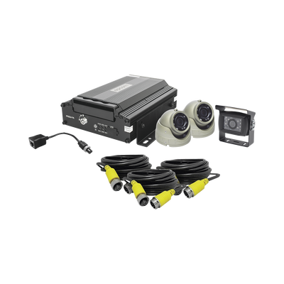 KIT DVR PARA VEHICULO / INCLUYE / CÁMARAS PARA INTERIOR / CÁMARA PARA EXTERIOR, / 2MP AHD / CABLES EXTENSORES / ADAPTADOR LAN.