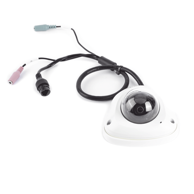 Cámara IP Mini Domo Antivandálica 2MP / Lente 2.4mm / WDR 150db / IP66 / H.265 & WiseStream II