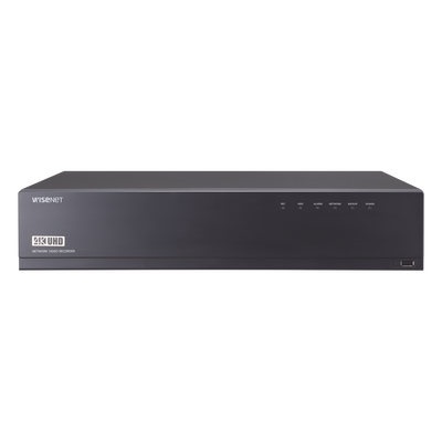 NVR de 16 canales / 12MP / Hasta 4 Discos Duros (Incluye 32TB) / Switch PoE+ 16 puertos / Wisenet P2P / H.265 & WiseStream