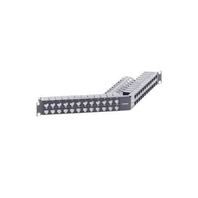 Patch Panel Z-MAX de 48 puertos, Blindado, Precargado con Jacks Categoría 6A, Angulado, 1UR
