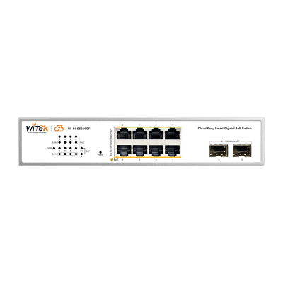 Switch Administrable PoE / 8 puertos PoE af/at Gigabit / 2 x SFP Gigabit / Administración Cloud Gratuita / Presupuesto 120 W