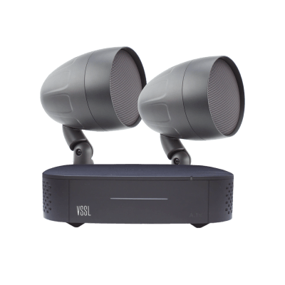 KIT Amplificador VSSL A1X | 2 Bocinas Acoustiscape TruAudio Modelo AS2T | IP66