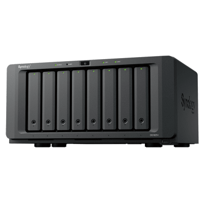 NAS DiskStation DS1825+ | 8 Bahías | AMD Ryzen V1500B | 8 GB DDR4 ECC | Hasta 2,239 MB/s Lectura | 2 Puertos 2.5GbE | Expansión PCIe 3.0 | Compatible con 10GbE y 25GbE | Caché SSD M.2 | Synology DSM.