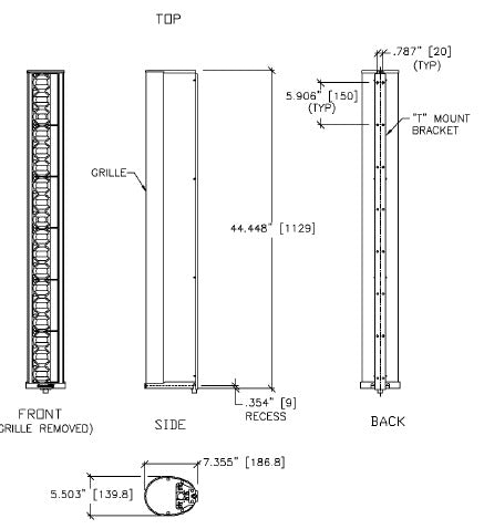 BIAMP ENT-FR Altavoz de columna ENTASYS de arreglo lineal Serie E ENT-FR, de rango completo, resistente a la intemperie, de 3 vías, 600 W continuos, 2400 W pico, color negro. 1 PIEZA