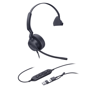 Diadema Alámbrica Yealink UH44 Mono USB-C/A Certificada con Microsoft Teams