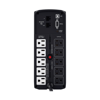 UPS de 850 VA/510 W, Topología Línea Interactiva, Entrada 120 Vca NEMA 5-15P, Onda Senoidal Pura, Tipo Torre, Con 10 Tomas NEMA 5-15R