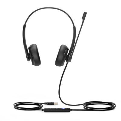 Diadema Alámbrica UH34 Dual de Yealink USB Compatible con Teléfonos IP y Computadoras.