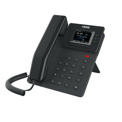 Teléfono IP empresarial para 4 líneas SIP con pantalla LCD de 2.4 pulgadas a color, Opus y conferencia de 6 vías, PoE.