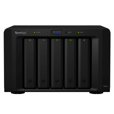 Unidad de Expansión Synology DX517 | 5 Bahías SATA HDD/SSD 3.5" y 2.5" | Puerto eSATA | Diseño Hot-Swap | Compatible con DS1517+ y DS1817+.