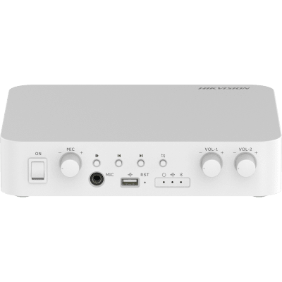 Amplificador una Zona | 2 Canales 40 W por canal | 100v | Conexión Bluetooth | Uso Interior - DS-QAE1A80G1-VB | compatible con Hik-Connect.