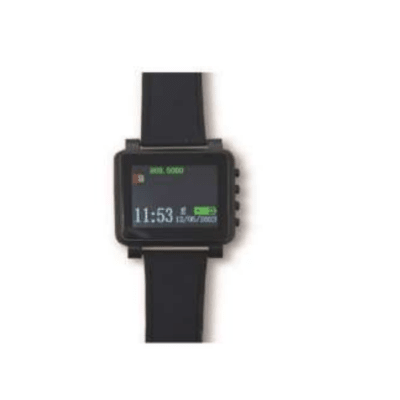 Reloj Receptor Inalámbrico de Muñeca / Display LCD a Color / Batería Recargable / Indicación Visual y Acústica de Alarmas / Almacena hasta 3000 Caracteres / Conexión Inalámbrica por Radiofrecuencia