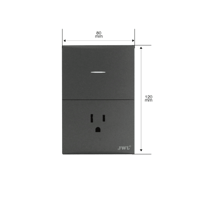 Placa con Interruptor Sencillo y 1 Toma Corriente 10 -15 A 127 V 60 Hz.