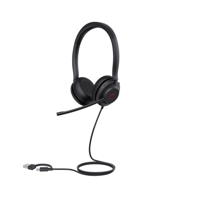 Diadema Alámbrica UH35 Dual de Yealink USB-C/A Compatible con Teléfonos IP Yealink y Computadoras