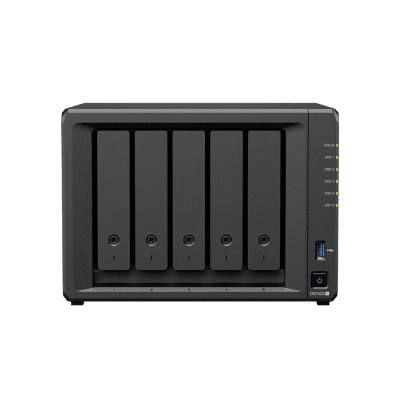 NAS DiskStation DS1525+ | 5 Bahías | Expansión hasta 15 Bahías | 2 Puertos 2.5GbE | Soporte 10GbE | Almacenamiento en Caché SSD | Hasta 300 TB de Capacidad | Compatible con Virtualización y Vigilancia.