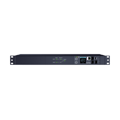 PDU ATS (Fuente Redundante Auto-transferible) Monitoreable, Para Distribución de Energía, 2 Entradas 120 Vca NEMA5-15P, Con 10 Salidas NEMA 5-15R, Horizontal 19in, 1UR