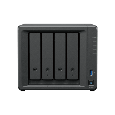 NAS Dispositivo de Protección de Datos Synology ActiveProtect DP340 | 14.5 TB de Capacidad de Copia de Seguridad | RAID 5 con 4 HDD de 8 TB | RAID 1 con 2 SSD de 400 GB | Puerto RJ-45 de 10 GbE | Protección contra Ransomware | Inmutabilidad