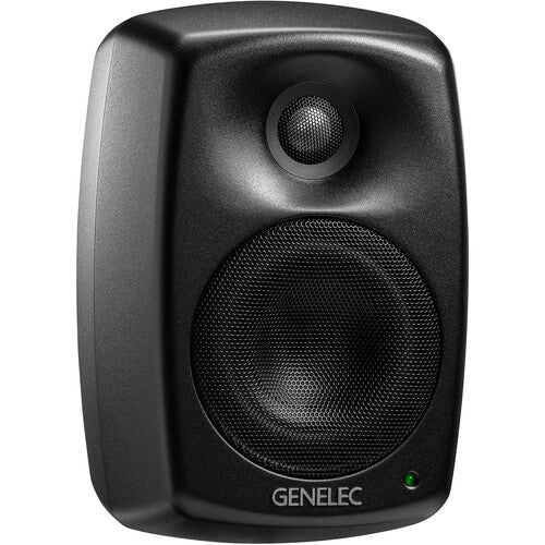 GENELEC 4020CMM Altavoz activo compacto con woofer de 4" y tweeter de ¾", 100W Clase D, respuesta 56 Hz–25 kHz, SPL máx. 100 dB. Entrada Euroblock, compensación de sala, tecnología DCW™ y MDE™, acabado Mystic Black. Ideal para instalaciones exigentes