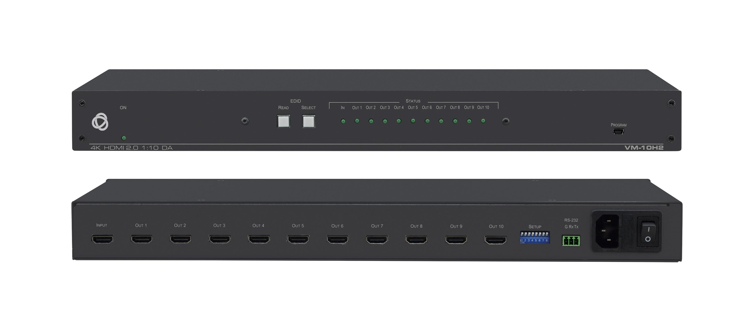 KRAMER VM-10H2 Distribuidores Amplificador de HDMI 1 entrada HDMI 10 salidas. Resolución de Vídeo: Hasta 4K@60Hz (4:4:4), Ancho de Banda — Hasta 17.82Gbps Conforme a HDR10, HDMI 2.0 y HDCP 2.2