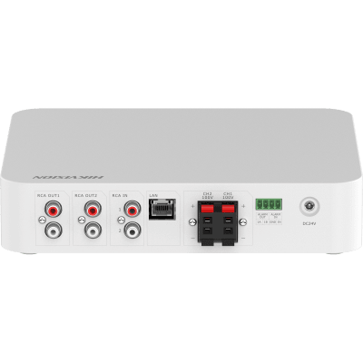 Amplificador una Zona | 2 Canales 40 W por canal | 100v | Conexión Bluetooth | Uso Interior - DS-QAE1A80G1-VB | compatible con Hik-Connect.