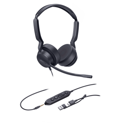 Diadema Alámbrica UH42 SE Dual de Yealink Certificada para Microsoft Teams con USB-C/A