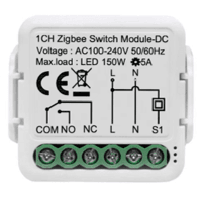ZigBee Modulo switch relevador salida de Contacto Seco / 100-240V / 5A / 150W LED