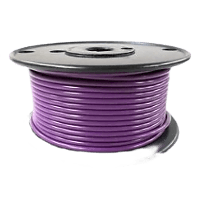 Cable Eléctrico Color Morado Calibre 14 / UL 1015-1230 / 600 Voltios / Temperatura 105°C Seco 75°C Húmedo / Cobre Estañado Clase K / Aislante PVC Retardante de Llama VW-1 / Resistente a Humedad Abrasión Ácido Com