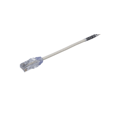 Cable de Parcheo TX6, UTP Cat6, Diámetro Reducido (28AWG), Color Blanco Mate, 15 ft