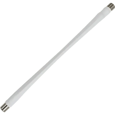 Jumper Coaxial Delgado Color Blanco de 25.4 centímetros de Longitud y Conectores F Hembra en Ambos Extremos. 75 Ohm de Impedancia.