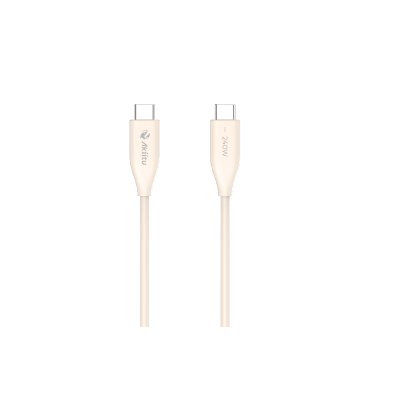 Cable de Carga USB-C a C / 1.5 Metros / Tecnología GaN (Nitruro de Galio / Fast-Charging / Potencia 60W / Velocidad Transferencia 480 Mbps / Material Silicona No Tóxica / Conector Aluminio Anodizado