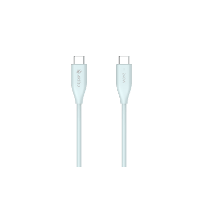 Cable de Carga USB-C a C 1.5 Metros / Tecnología GaN (Nitruro de Galio) / Fast-Charging / Potencia 240W / Velocidad Transferencia 480 Mbps / Material Silicona No Tóxica / Conector Aluminio Anodizado