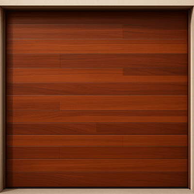 Puerta de Garage de Alta Calidad / Estilo Americano / Acabado Laminado PREMIUM / Color Madera Clara / 18x7 Pies.