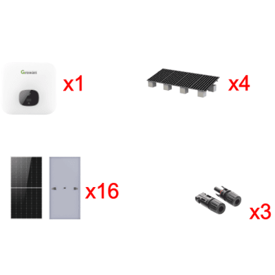 Kit Solar Interconexion / 10kW 220Vca / Inversor GROWATT / Montaje Incluido