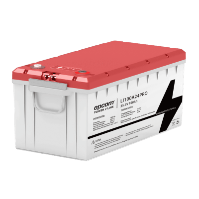 Batería LiFePO4, 2.56 kWh, 25.6V, 100AH / Con BMS Integrado / Vida Útil de más de 3500 Ciclos / Conector RS485 y CAN