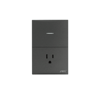 Placa con Interruptor Sencillo y 1 Toma Corriente 10 -15 A 127 V 60 Hz.