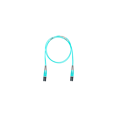 Jumper de Fibra Optica Multimodo 50/125 OM4, LC-LC Duplex, OFNR (Riser), Color Aqua, 30 Metros