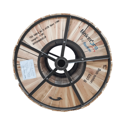 Carrete de 4 Km Fibra Óptica Aerea Figura 8 Armada Antirroedor G.652D, Monomodo de 6 Hilos, Exterior, Span 120