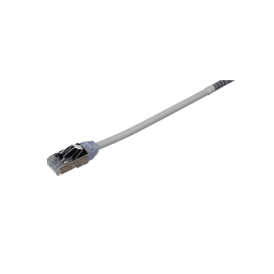 Patch Cord Cat6A, Diametro Reducido 28 AWG, Blindado S/FTP, CM/LS0H, 5 m, Color Gris