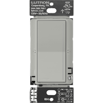 (RadioRa3) )Atenuador (dimmer) Auxiliar de pared, compañero de atenuadores multilocación. Usar en 3 vías o escalera.