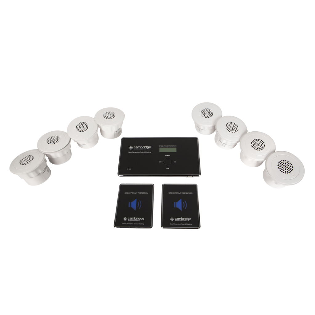 BIAMP Qt-CRE Sistema de Enmascaramiento de Sonido | Paquete de Control Qt® Conference Room Edition con 8 Emisores de Sonido y Placas de Pared | Privacidad de Voz para Salas de Juntas y Oficinas Privadas | Audio Profesional | Protección de Datos Sensibles
