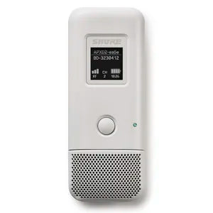 SHURE MXW6XW/C Transmisor de superficie cardioide, Micrófono plano de superficie transmisor inalámbrico, con cápsula cardioide, autonomia de hasta 17 horas con bateria SB906 incluida. BLANCO