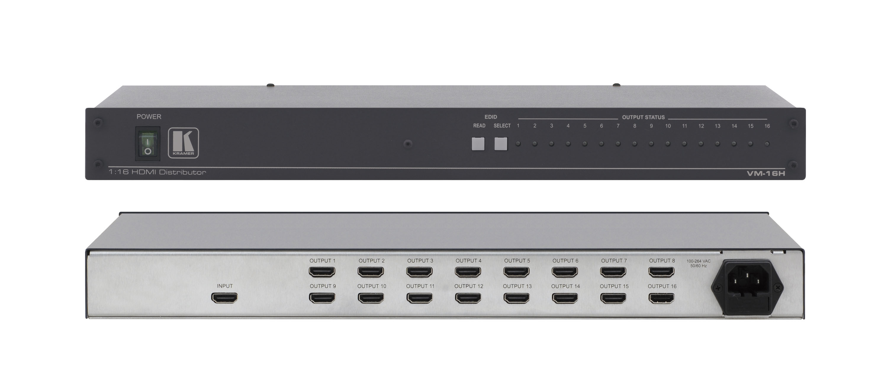 KRAMER VM-16H Distribuidores Amplificador de HDMI 1 entrada HDMI 16 salidas. regenera y ecualiza la señal y la distribuye a 16 salidas idénticas.
