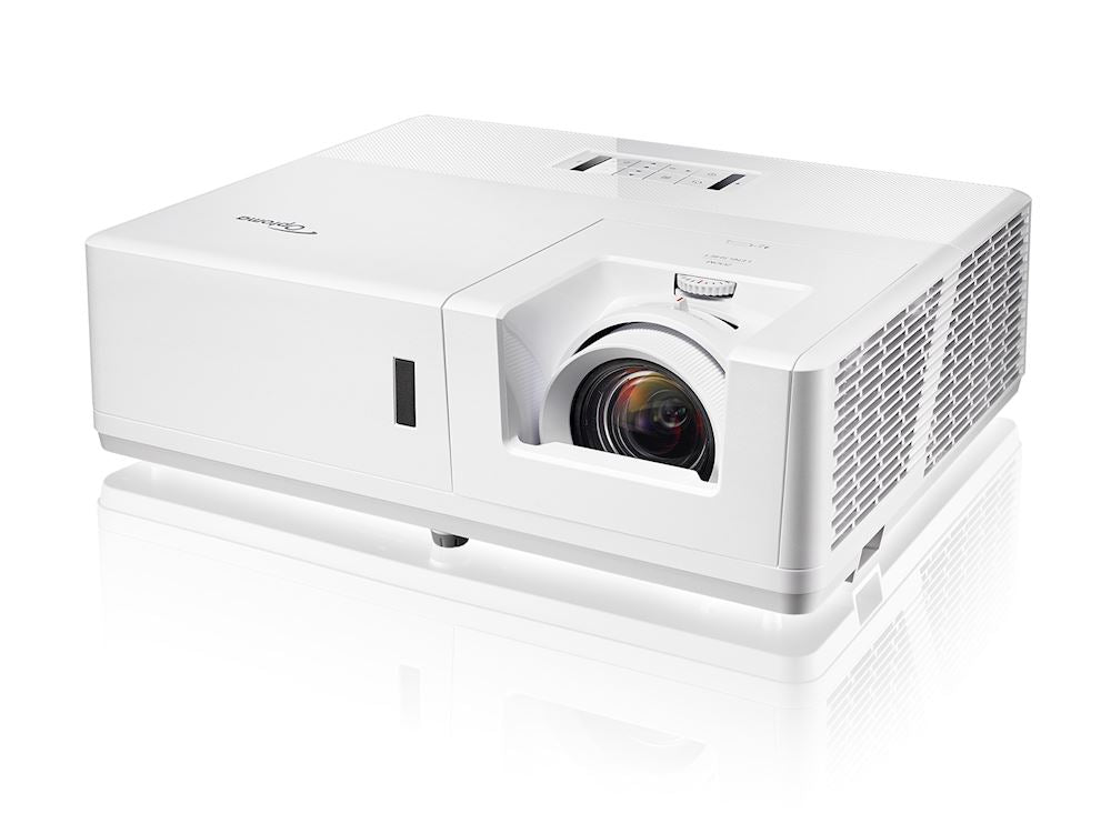 OPTOMA ZU607T  Videoproyector compacto de 6500 Lúmenes, compatible con 4K HDR, motor óptico con certificación IP6X resistente al polvo para capacidades operativas 24 horas al día, 7 días a la semana