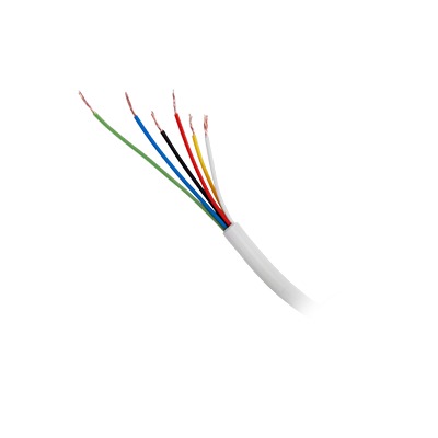 Bobina de 305 metros de cable, 6 X 22 AWG, Uso INTERIOR, de color blanco para aplicaciones de alarmas de intrusión y automatización.